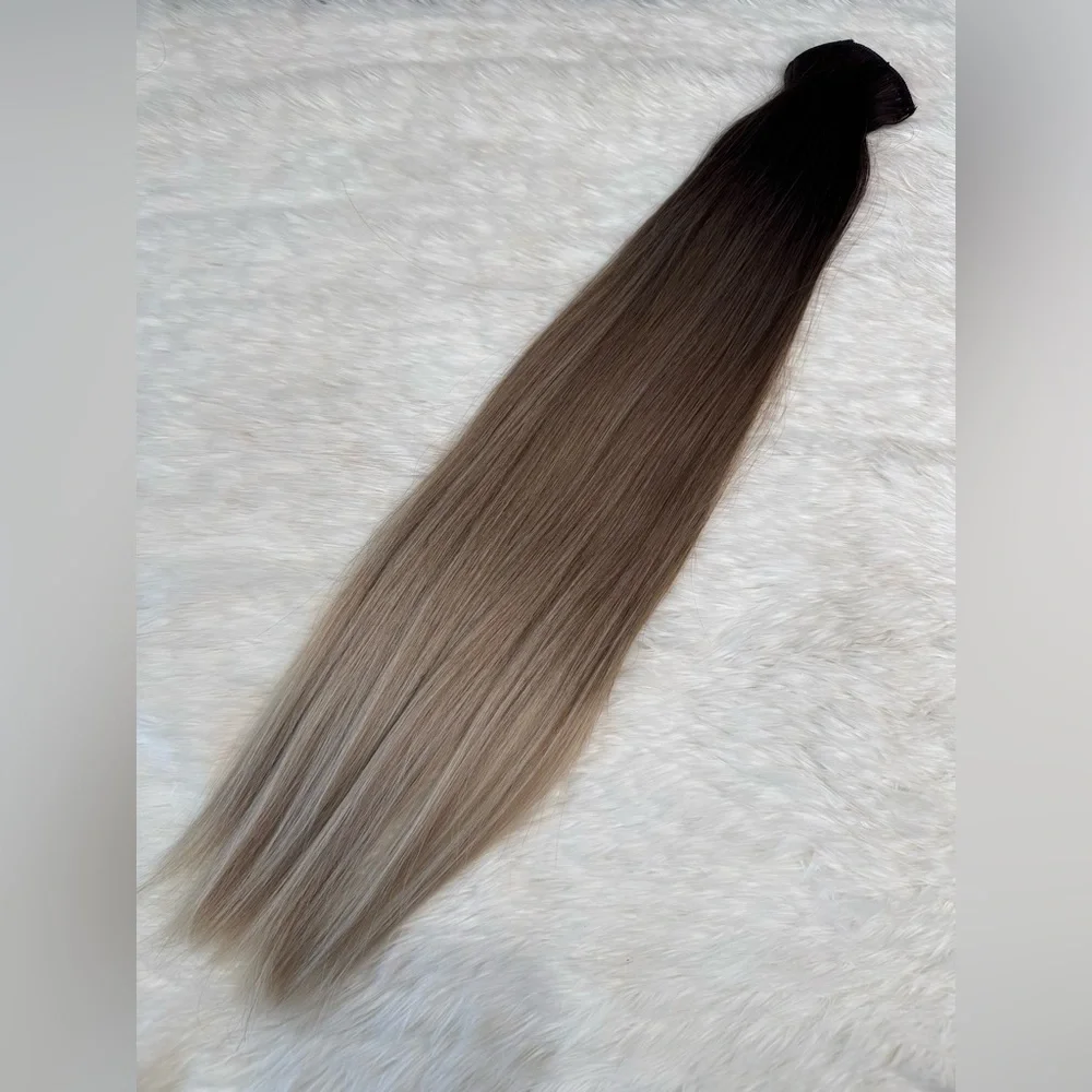 Human hair blend Blonde hair extensions